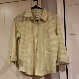 Blouse Talbots green and white very dainty!